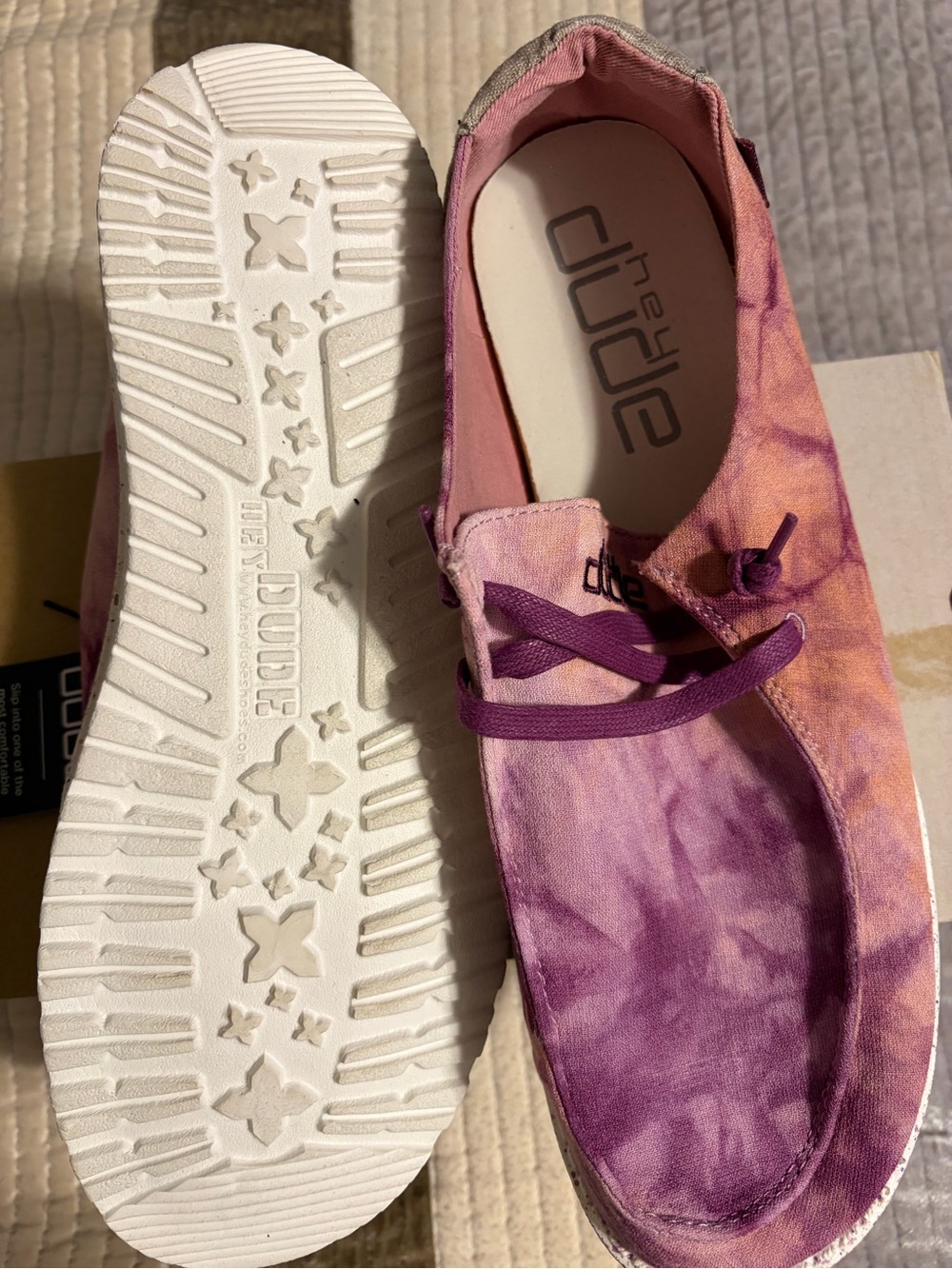 Hey Dude Purple Tie-Dye Slip-On Loafers - Picture 5 of 7